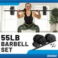 thumbnail image 6 of US Weight 55 lb. Barbell Weight Set with 3-Piece Threaded Barbell Bar, Two Locking Spring Clips, 6 of 6