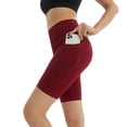 thumbnail image 2 of High Waisted Biker Shorts with Pockets Running Workout Shorts Women Tummy Control Cool Dry Spandex Yoga Shorts, 2 of 7