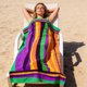 thumbnail image 5 of CaiYueKe Oversized Beach Towel 80x160cm Striped Quick Dry Sand Shaking Towel for Swimming Pool Travel Camping Soft Absorbent Polyester Towel for Adults Men Women Lightweight Portable Washable, 5 of 7