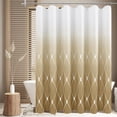 thumbnail image 2 of Tan Shower Curtain for Bathroom，Ombre Brown and White Subtle Warm Earthy Tone Waffle Weave Textured Fabric Neutral Shower Curtains for Bathroom, Beige Light Brown, 2 of 5