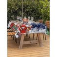 thumbnail image 2 of Outdoor Tablecloth with Umbrella Hole and Zipper, Navy Blue Christmas Rectangle Table Cloth 52x70 Inch Waterproof Tablecloth, Xmas Snowman Santa Elk Winter Snowflake Picnic Table Cover for Patio, 2 of 7