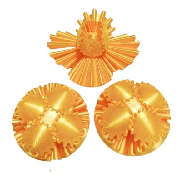 1pc Gold Size: 7*7*7cm 3D Printed Gear Ball, Creative Stress Reliever, Wholesale.