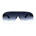 thumbnail image 2 of Shield Luxury Rimless Futuristic Robotic Trendy Retro Fashion Sunglasses Black Smoke, 2 of 4