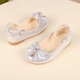 thumbnail image 6 of UTTOASFAY Toddler Shoes Children Infant Kids Baby Girls Shoes Bowknot Crystal Dance Shallow Single Shoes Silver 9Years, 6 of 6