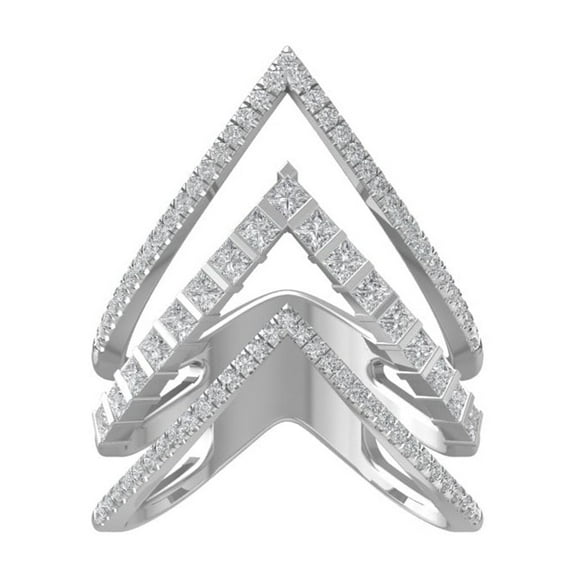 ARAIYA FINE JEWELRY 14K White Gold Round-shape Diamond Fashion Ring (1/3 cttw, I2-I3 Clarity, I-J Color) Size 7