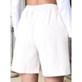 thumbnail image 2 of Omen Casual Shorts Drawstring Comfy Elastic Waist Shorts Summer Pull on Short with Pockets White S, 2 of 7