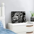 thumbnail image 4 of Acheng Black and White Owl Canvas Wall Art Bird Decor Forest Wise Man Pictures on Canvas Wall Art for Home Office Decorations Living Room Bedroom and Kitchen Decor Framed Canvas Prints 16x12inch, 4 of 6