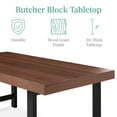 thumbnail image 3 of Best Choice Products 44in Modern Butcher Block Top Coffee Table, Rectangular Wood Accent Table w/ Metal Legs - Brown, 3 of 8