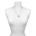 thumbnail image 2 of Delight Jewelry Silvertone Small Hot Pink Crystal Cross She is Clothed in Stength and Dignity Charm Necklace, 20"+3", 2 of 4