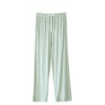 thumbnail image 3 of Nfurl Women's Modal Pajamas Pants Comfy Striped Elastic Waist Pjs Bottoms with Pockets Soft Cozy Wide Leg Lounge Sleep Petite Pant Green L, 3 of 7