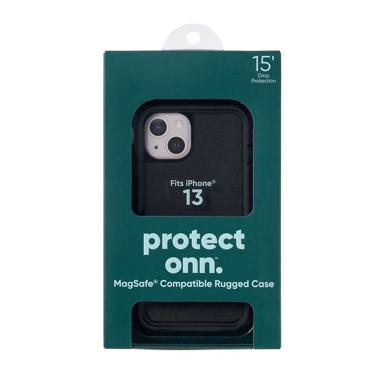 onn. MagSafe Compatible Rugged Phone Case for iPhone 13, Black onn. MagSafe Compatible Rugged Phone Case for iPhone 13, Black