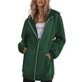 thumbnail image 2 of Innerwin Sweatshirts à Capuche Zippés pour Femmes Sweat à Capuche Automne Couleur Unie Chaud Vert m, 2 of 5