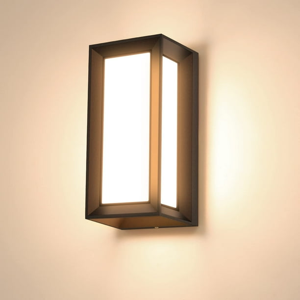 Aplique de pared LED para exterior de 15 W, moderno aplique de pared para interior, IP65 resistente al agua, luz blanca cálida de 3000 K, 1050 lm