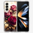 thumbnail image 1 of MUNDAZE Samsung Galaxy Z Fold 4 Romantic Elegant Gold Marble Red Roses Double Layer Phone Case Cover, 1 of 6