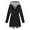 Black, variant on FRSASU Plus Size Women Coats Women Solid Rain Jacket Outdoor Waterproof Hooded Windproof Loose Coat