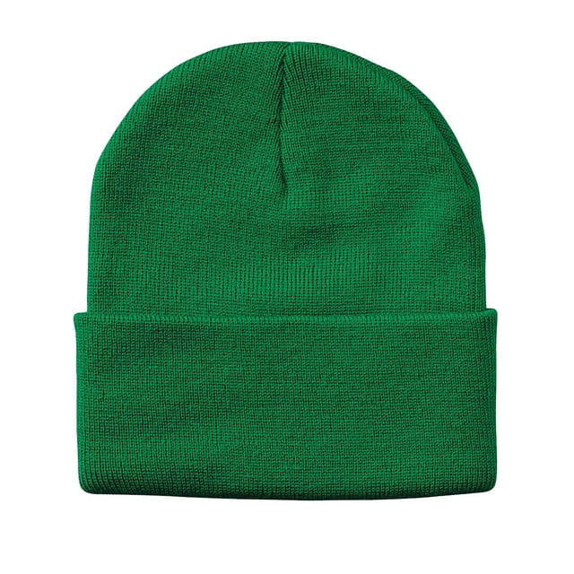 Solid 12 Cuffed Beanie, One Size, Kelly