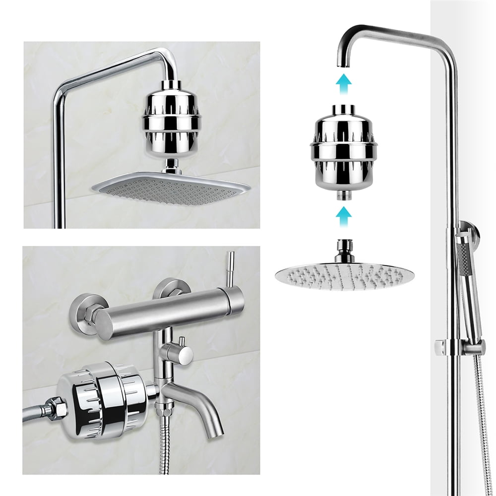 17Stage Shower Filter with 2 Cartridges, Universal Shower Head Filter