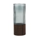 thumbnail image 1 of Jarrón de vidrio con base de madera, elegante y creativo, para escritorio, sala de estar. gris, 1 of 9