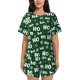 thumbnail image 1 of Balery Ho Ho Ho A Conjunto de Pijama para Mujer con Estampado, Dos Piezas de Manga Corta y Shorts, Ropa de Dormir Suave con Cuello Redondo y Bolsillos-Small, 1 of 6