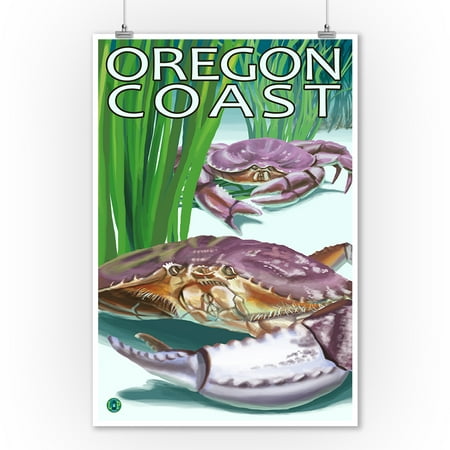Crab - Oregon Coast - Lantern Press Original Poster (9x12 Art Print, Wall Decor Travel