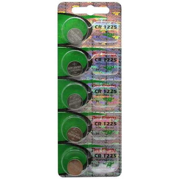 New Energy Premium CR1225-5 Batteries - 3 Volt 48 mAh - CR1225