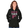 thumbnail image 3 of Breast Cancer Check Them Out BCA Womens Plus Size Graphic Zipper Hoodie Brisco Brands 2X, 3 of 5