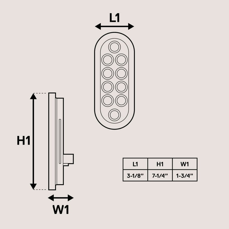 6 Oval LED Trailer Tail Light Kit - 4 Red + 2 White Stop Turn Brake Reverse Lights For Trucks Trailers RV