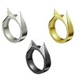 thumbnail image 4 of 4 Uds anillos de oreja de gato anillos de autodefensa interruptor de ventana para mujeres hombres al aire libre (Color aleatorio), 4 of 5