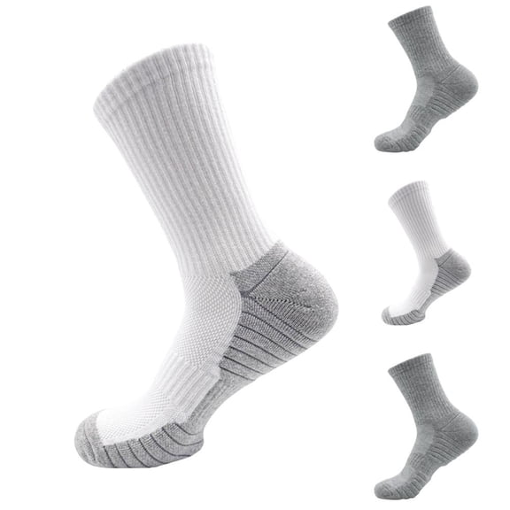 Bxsruta Men's Athletic Cushioned Breathable Mid-Calf Socks for Running, Work & Daily Use