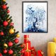 thumbnail image 4 of Pintura de diamante 5D DIY, kit de árbol de flores con taladro redondo completo, decoración del hogar, 40x50cm, azul, 4 of 9