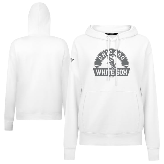 Women's Levelwear White Chicago White Sox Adorn Banner Arch Hoodie