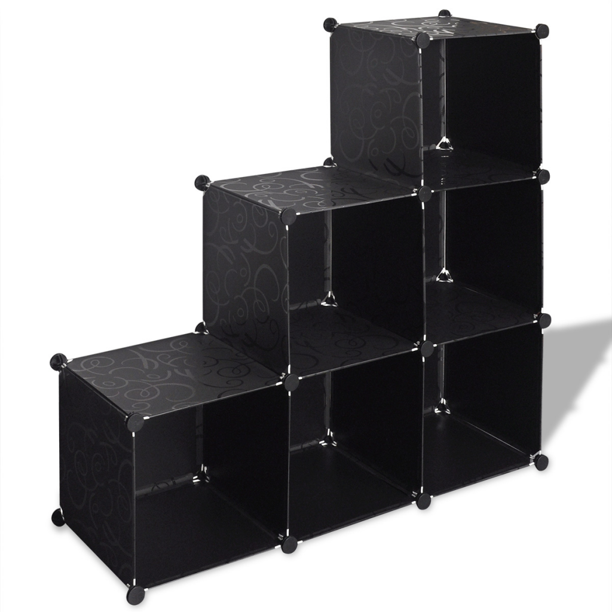 Storage Organizer Cube with 6 Compartments 43.3" Black