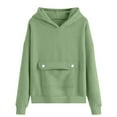 thumbnail image 5 of dazeni Fleece Hoodies for Girls Size 4-16 Comfortable Long Sleeve Hooded Sweatshirts with Kanga Pocket Lightweight Cute School Preppy Clothes, 5 of 5