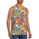 thumbnail image 2 of Fotbe Boho Cute Owls Men's Camiseta sin Mangas Estampada para Hombres, Playera Casual para Gimnasio, Entrenamiento, Playa-Small, 2 of 7