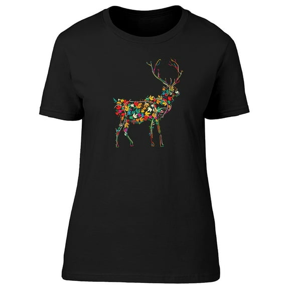 Deer Made Of Flowers Tee Women's -Image by Shutterstock