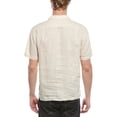 thumbnail image 2 of Onia mens  Linen Pintuck Camp Shirt, l, Brown, 2 of 3