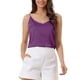 thumbnail image 1 of Camiseta de satén para mujer, tirantes, escote en V, top de seda casual, formal, capa, camisa de dormir 2026 L púrpura, 1 of 6