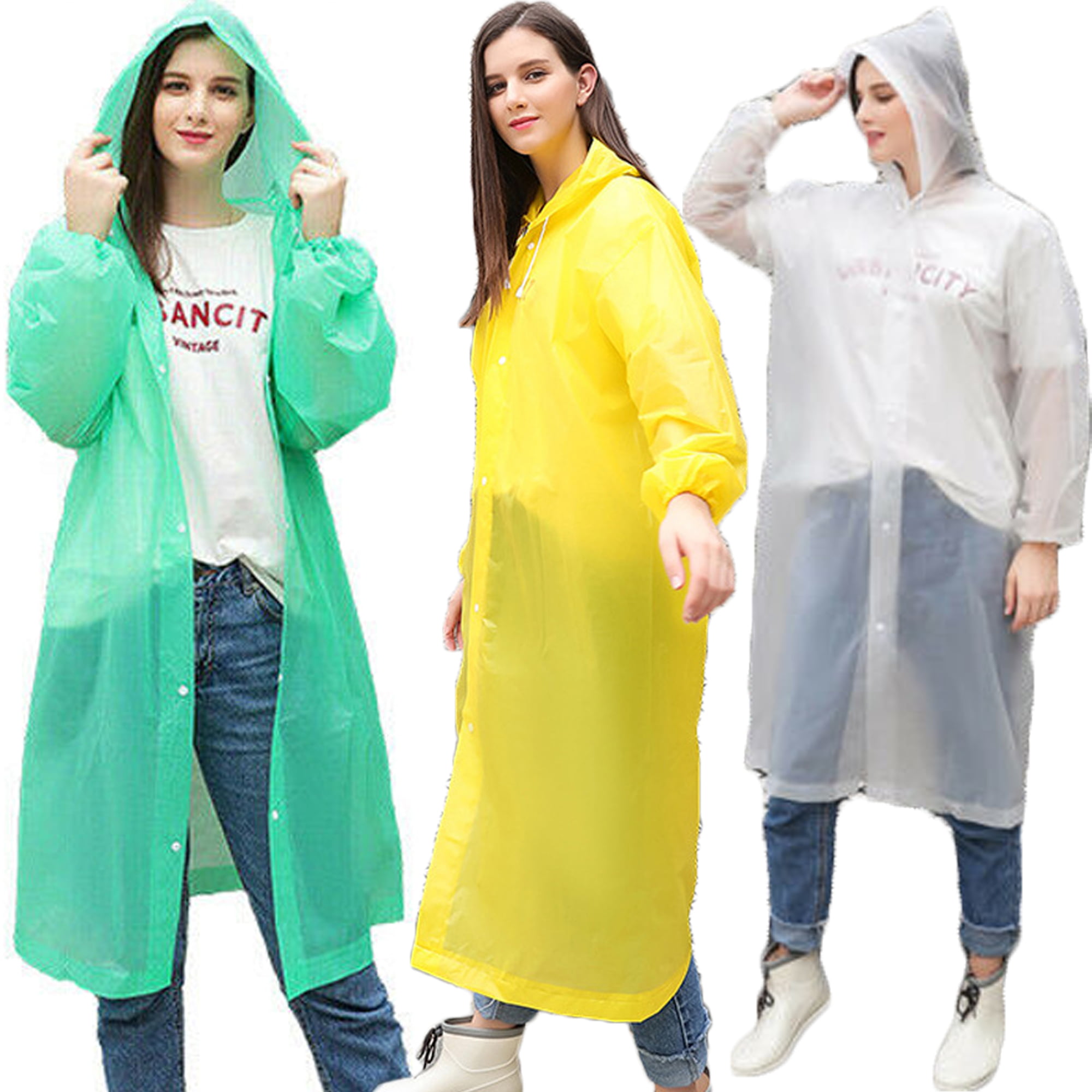 Nituyy Waterproof Jacket Clear EVA Raincoat Rain Coat Hooded