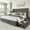 Light Grey, variant on Breltam Queen Size Bed Frame with 4 Storage Drawers, Wingback Tufted Headboard, LED Lights, Black Velvet Upholstered Platform Bed, No Box Spring Needed