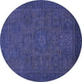 thumbnail image 1 of Ahgly Company Machine Washable Indoor Round Abstract Blue Modern Area Rugs, 8' Round, 1 of 4