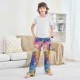 thumbnail image 6 of Kids' Pajama Pants Soft Relaxed Fit Sleep Pants Lounge Pants with Pockets Colorful Splashes and Brushstrokes X-Large, 6 of 9