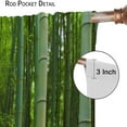 thumbnail image 6 of Bamboo Forest Curtains, Forest Pictures Exotic Fresh Jungle Vision High Branch Tropical Art, Living Room Bedroom Curtains Set of 2, 21x54 in. Green Emerald Color, 6 of 6