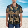 thumbnail image 2 of Fuzoiu Romantic Skeletons Under Moon Print Hawaiian Shirt for Men, Summer Beach Casual Short Sleeve Button Down Shirts, Men’s Beach Summer Shirts with Pocket,XX-Large, 2 of 7