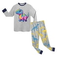 thumbnail image 5 of Hessimy Toddler Boys Girls Spring 2Pcs Solid Long Sleeve Sweatshirt Tops Soft Casual Pants Sweatsuit, Spring Solid Sweat,3M-12T(Grey,3-4 Years), 5 of 5