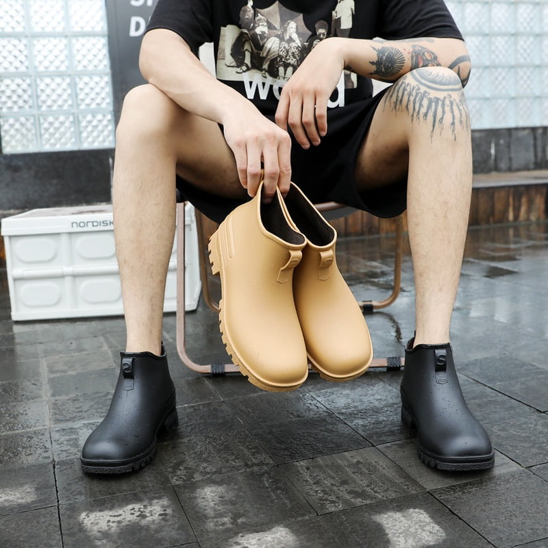 Women's and Men's Short Rain Boot, Ankle-Length Waterproof Garden Boots for Outdoor