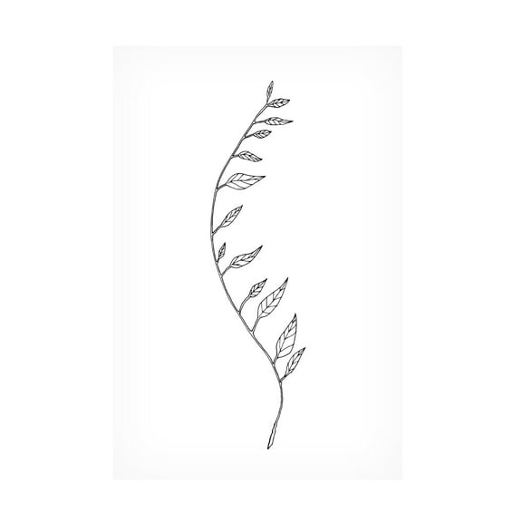 Canvas Wall Art - Pictufy Studio Ii 'Wavy Branch White' Wall Art for Living Room, Bedroom, or Office Décor by Trademark Fine Art - 12 x 19 Inches