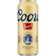 Angle View: Coors Banquet Lager Beer, 5% ABV, 24-oz beer can