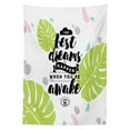 thumbnail image 3 of Ambesonne Dream Tablecloth Rectangular Table Cover, Phrase with Monstera Leaves, 60"x84", Multicolor, 3 of 4