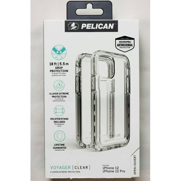 Pelican Voyager Case   Holster - iPhone 12/12 Pro - Clear