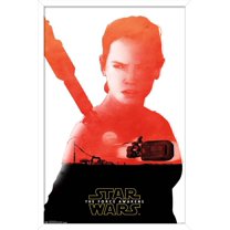 Star Wars: The Force Awakens - Rey Badge Wall Poster, 14.725" x 22.375", Framed